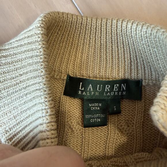 Lauren Ralph Lauren Cable Knit Sweater Women's Small Khaki - Picture 7 of 9